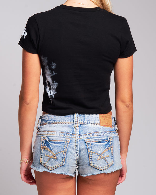 Women’s S/S Baby Tee | SMOKEY - Black