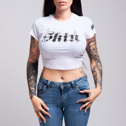 Women’s S/S Crop Tee | SMOKEY - White