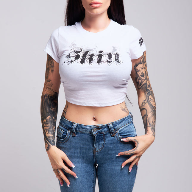 Women’s S/S Crop Tee | SMOKEY - White