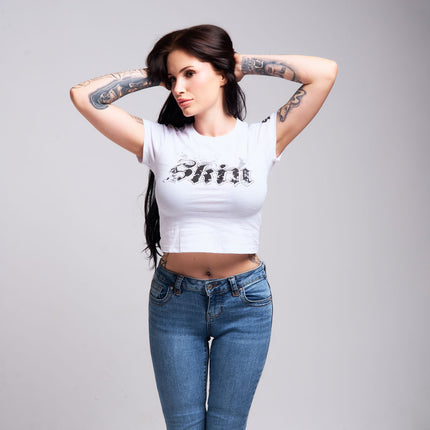 Women’s S/S Crop Tee | SMOKEY - White