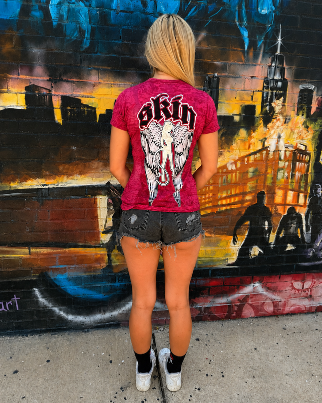 WINGED | Red (Fitted Tee Burnout)