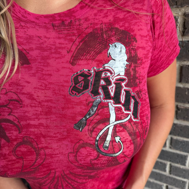Women’s S/S Burnout Baby Doll | WINGED - Red