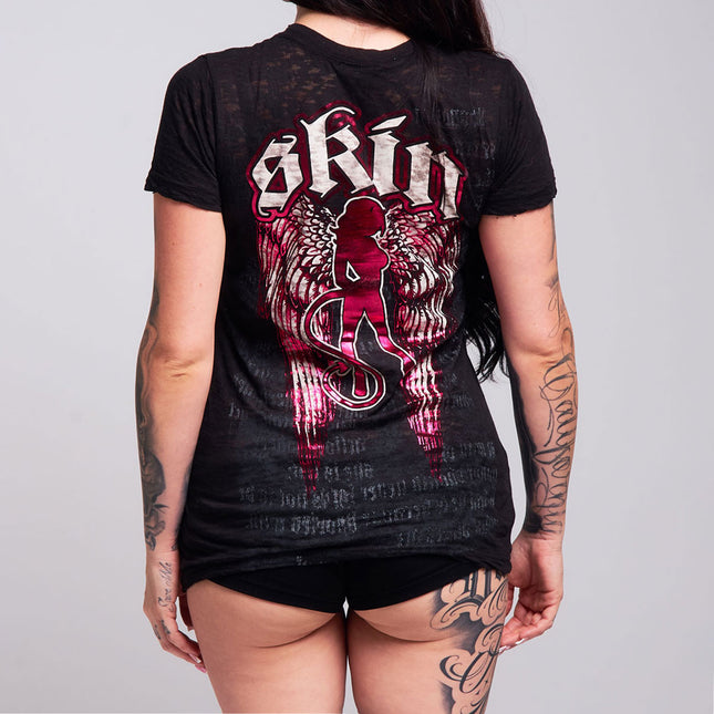 Women’s S/S Burnout Baby Doll | WINGED - Black