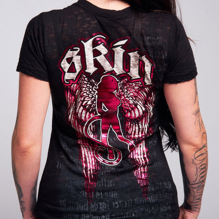 Women’s S/S Burnout Baby Doll | WINGED - Black