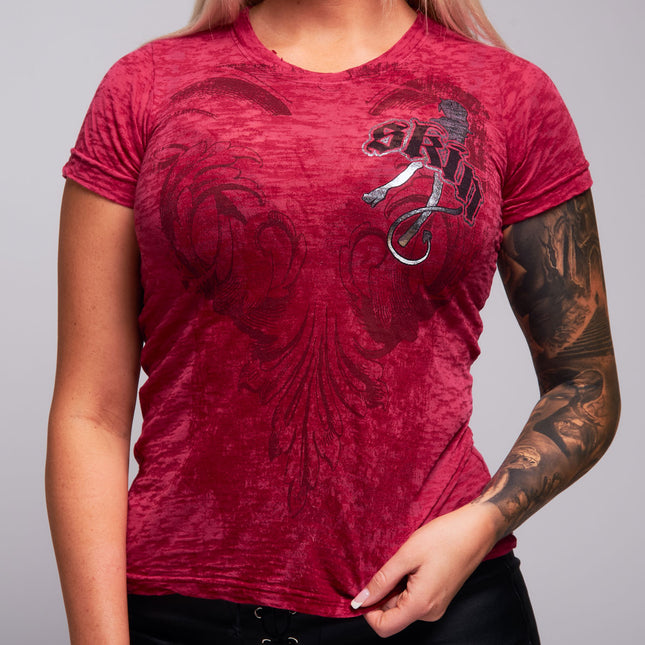 Women’s S/S Burnout Baby Doll | WINGED - Red