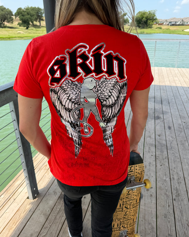 Women’s S/S Fitted Tee (Classic) | WINGED - Red