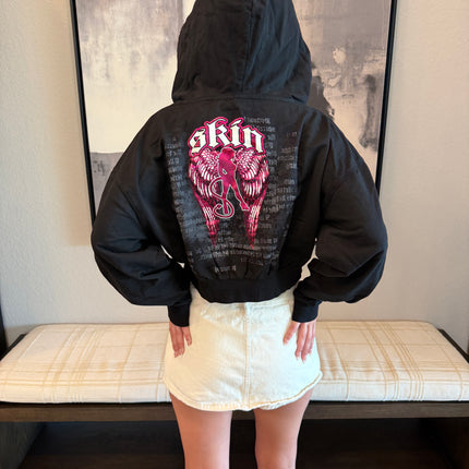 WINGED - Black (Crop Hoodie)