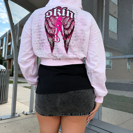WINGED - Pink (Crop Hoodie)