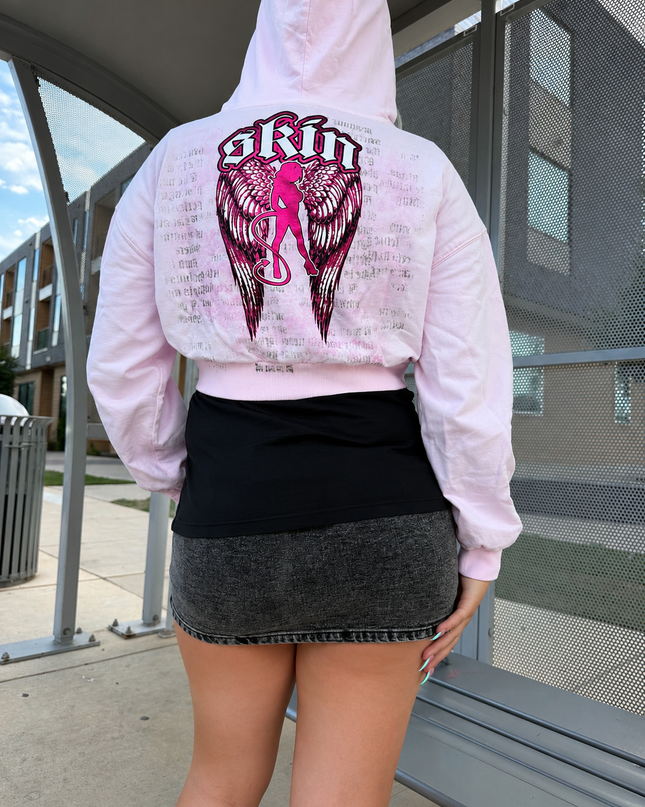 WINGED - Pink (Crop Hoodie)