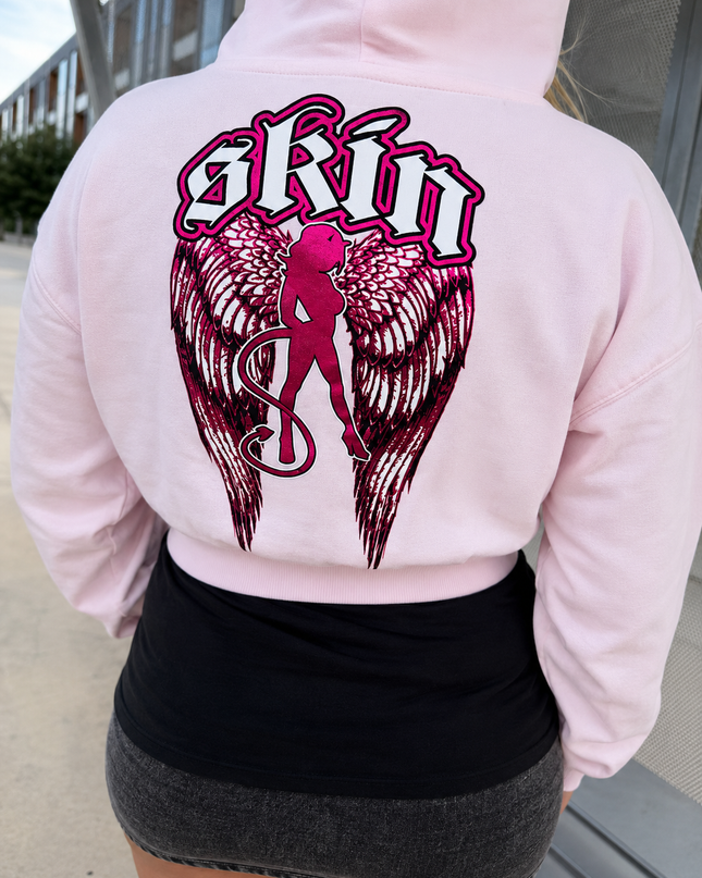 WINGED - Pink (Crop Hoodie)