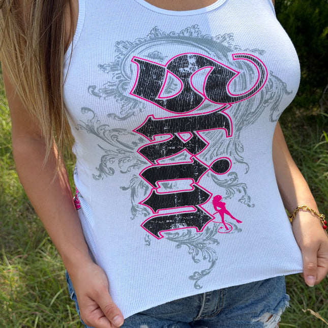 Womens Beater Tank | CASCADE - White