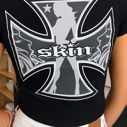 Women’s S/S Baby Tee | C5 - Black