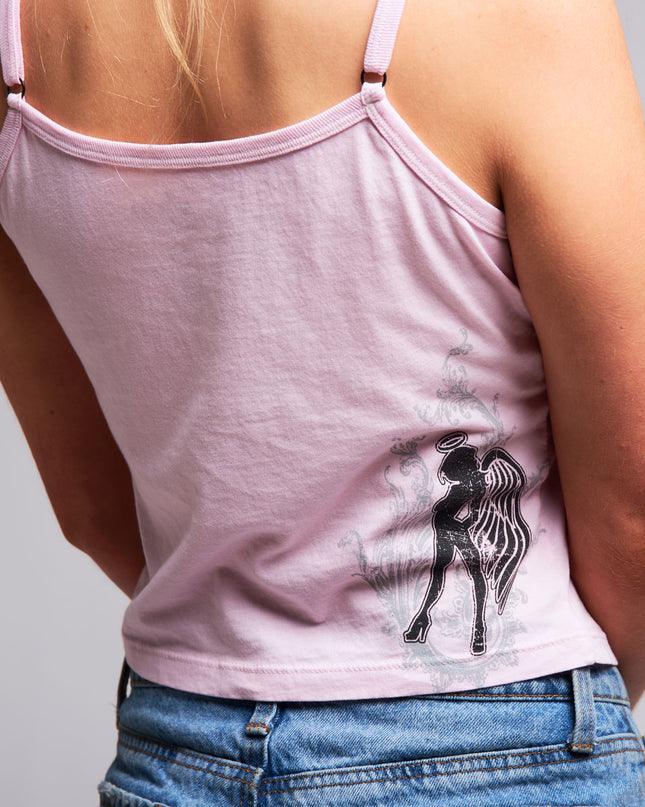 Women's Lace Bow Tank | CASCADE - Pink