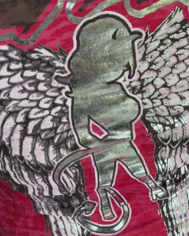 Women’s S/S Fitted Tee (Burnout) | WINGED - Red
